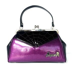 Sourpuss Spiderweb Backseat Baby Purse in Purple